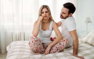 Picture of young couple having relationship problems